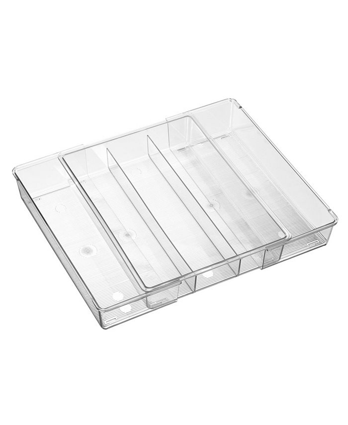 mDesign Expandable InDrawer 3 Section Kitchen Utensil Organizer Tray