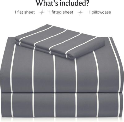3-PC Striped Silky Soft Cooling Deep Pocket Sheet Set, Twin