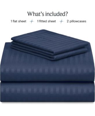 3-PC Striped Silky Soft Cooling Deep Pocket Sheet Set, TwinXL
