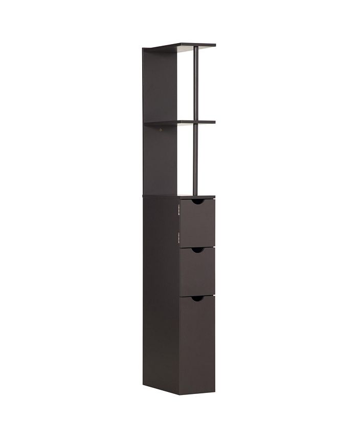 53.75" Tall Bathroom Storage Freestanding Linen Tower