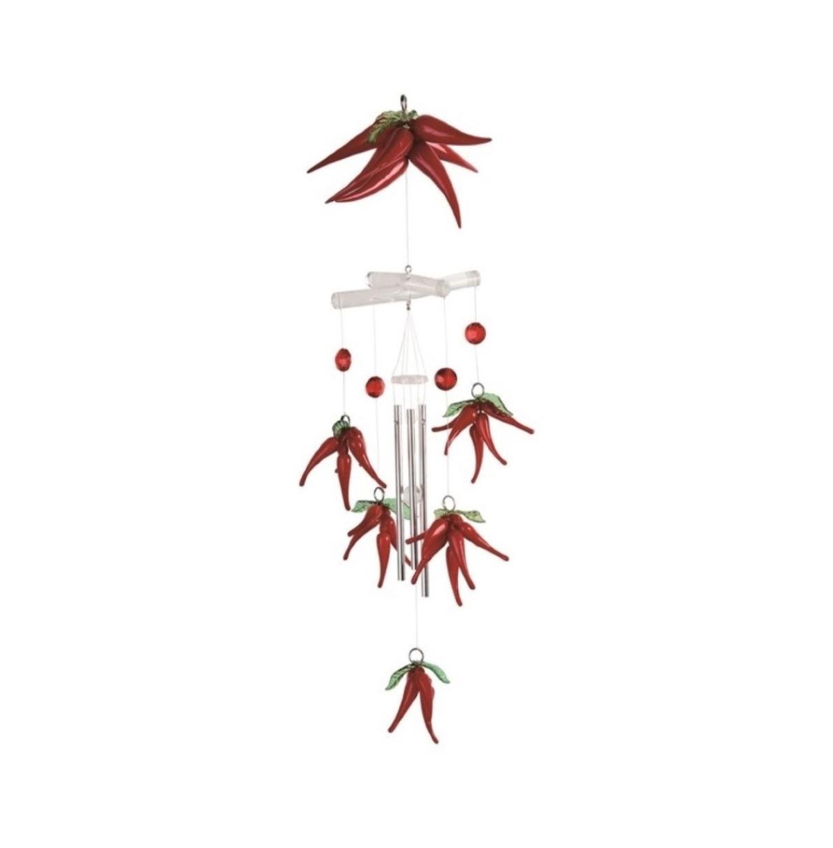 19" Long Red Pepper Acrylic Mobile Wind Chime - Multi