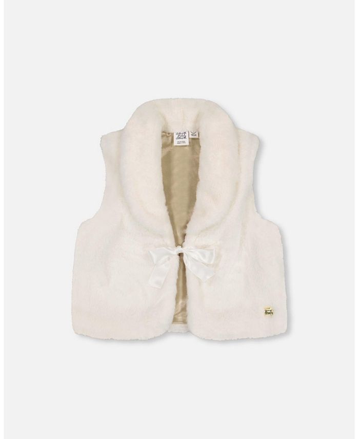 Girls white faux fur vest online