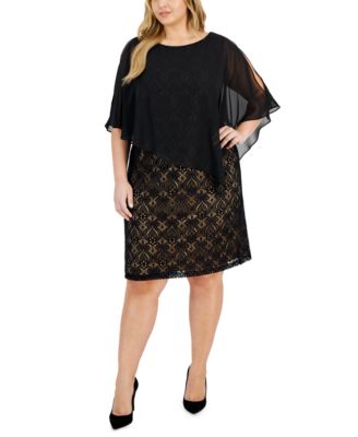 Plus Size Tutu Black Lace Dress