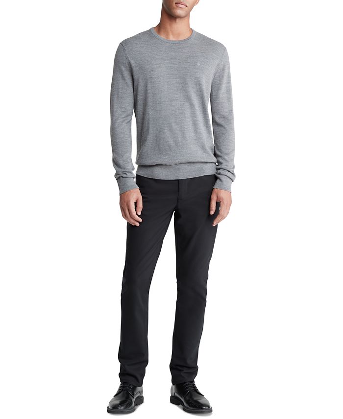 Calvin Klein Men's Merino Wool V Neck Sweater Red Size Large