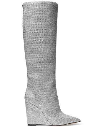 Michael kors boots cheap womens silver