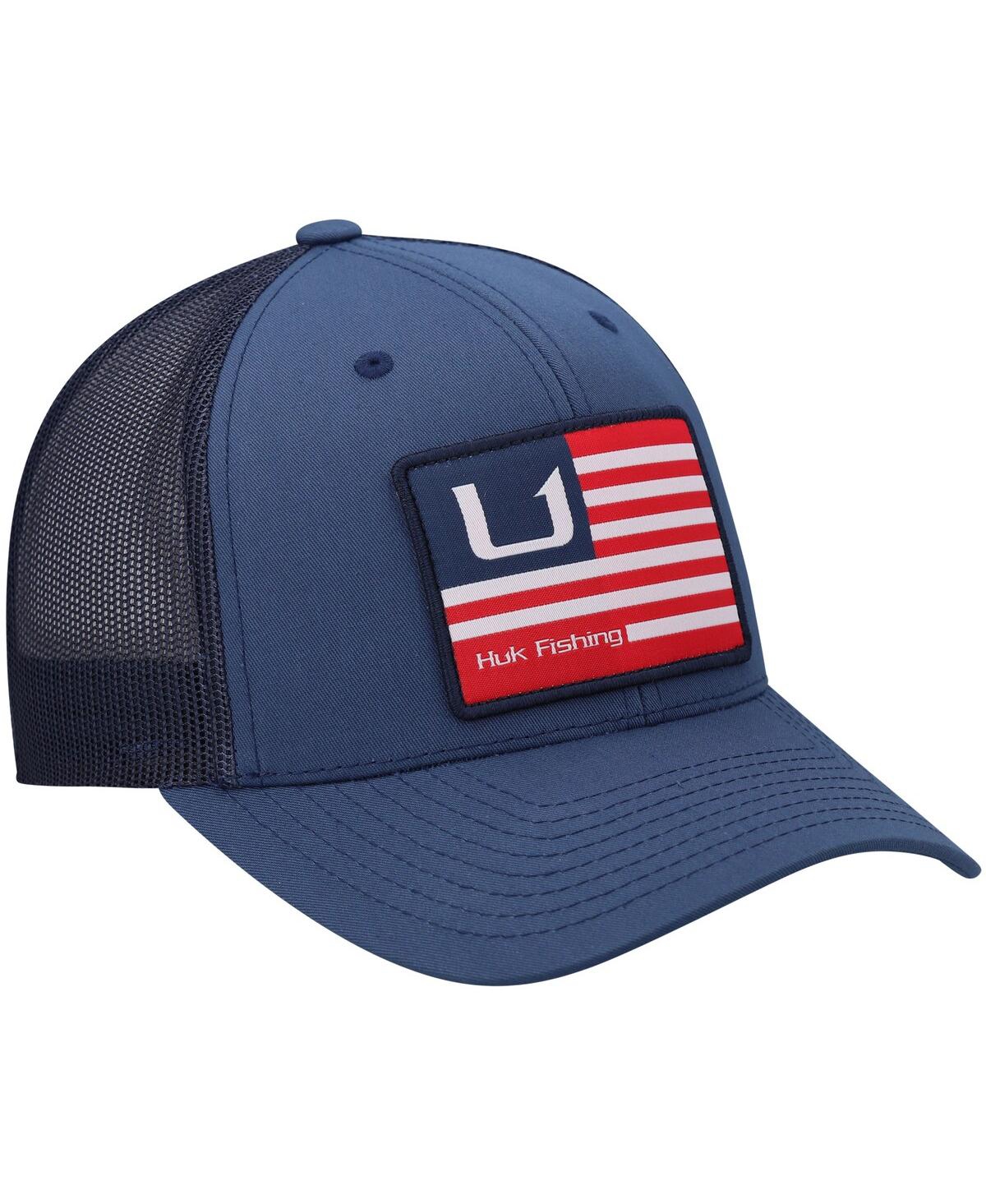 Shop Huk Men's  Blue S And Bars American Trucker Snapback Hat