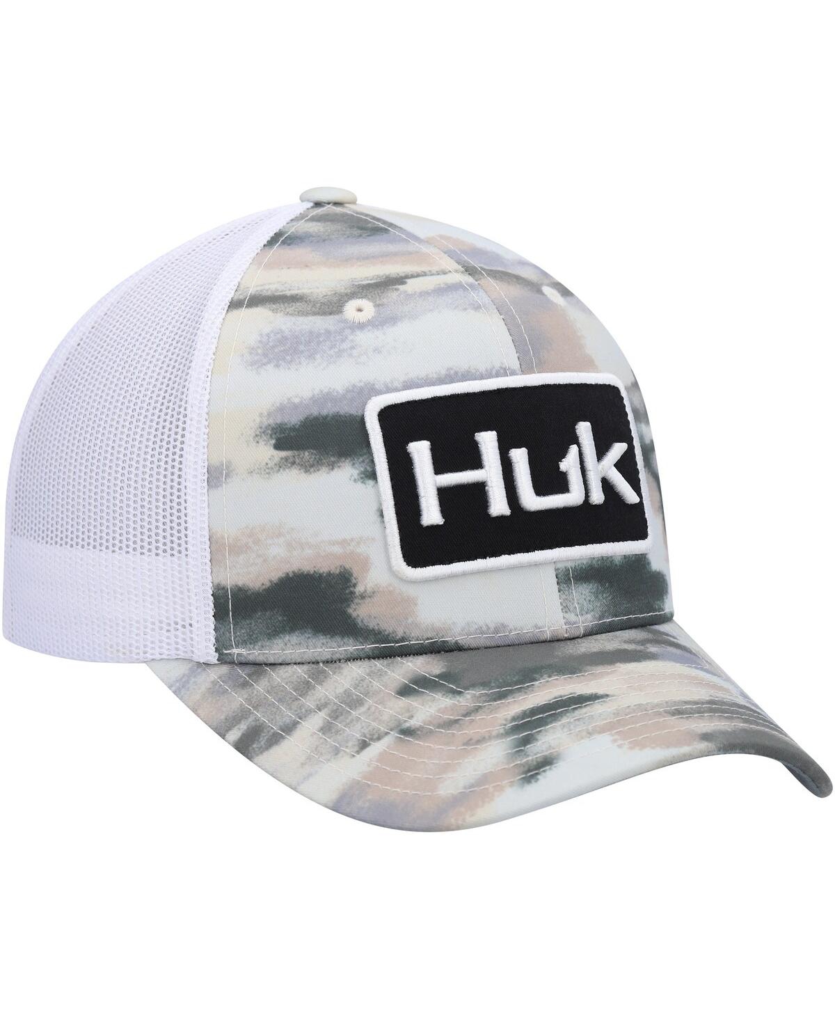 Shop Huk Men's  Khaki Edisto Trucker Snapback Hat