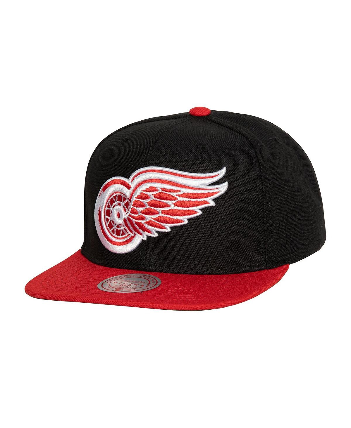 Mitchell & Ness Men's  Black Detroit Red Wings Core Team Ground 2.0 Snapback Hat