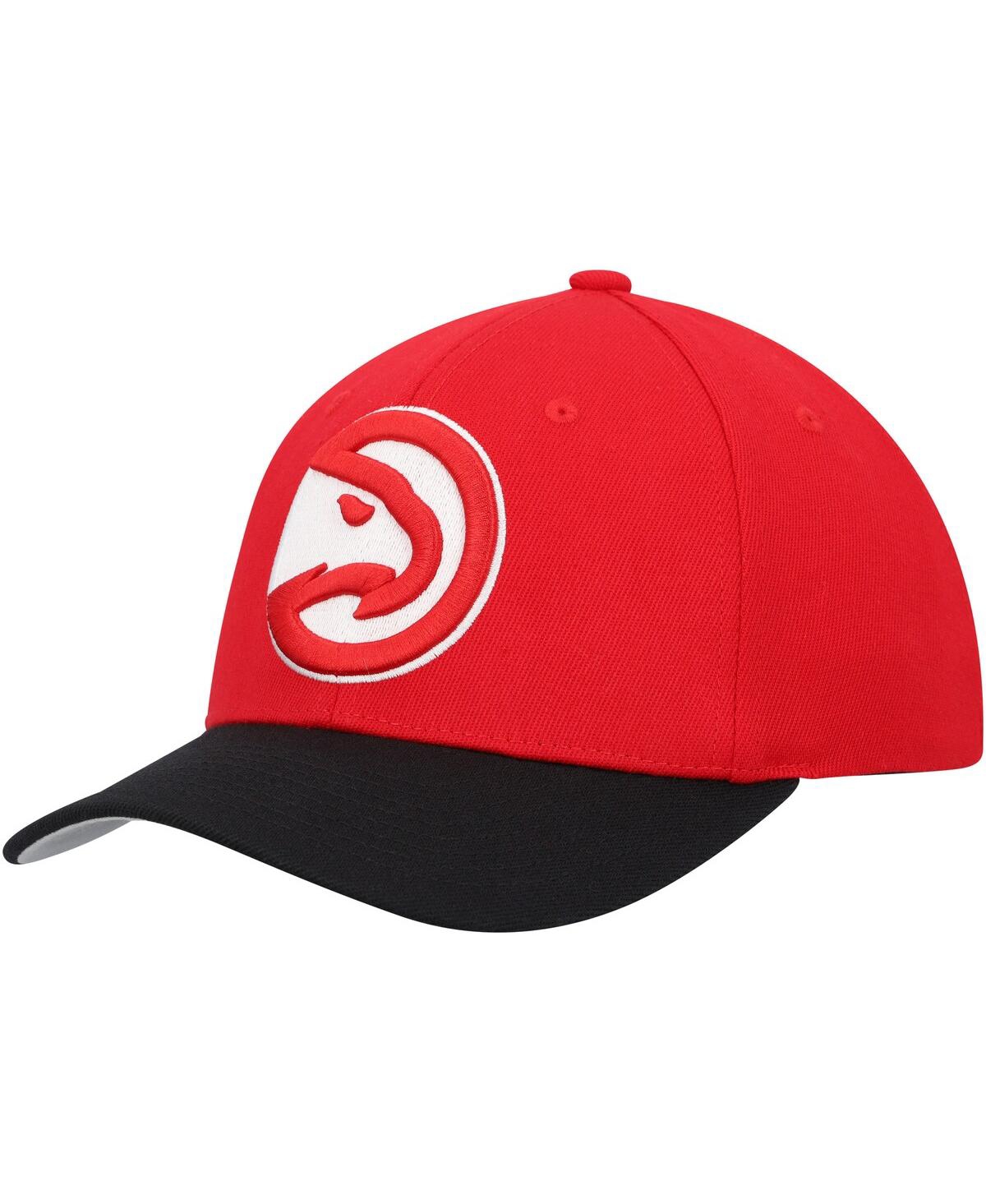 Mitchell & Ness Men's  Red, Black Atlanta Hawks Mvp Team Two-tone 2.0 Stretch-snapback Hat In Red,black