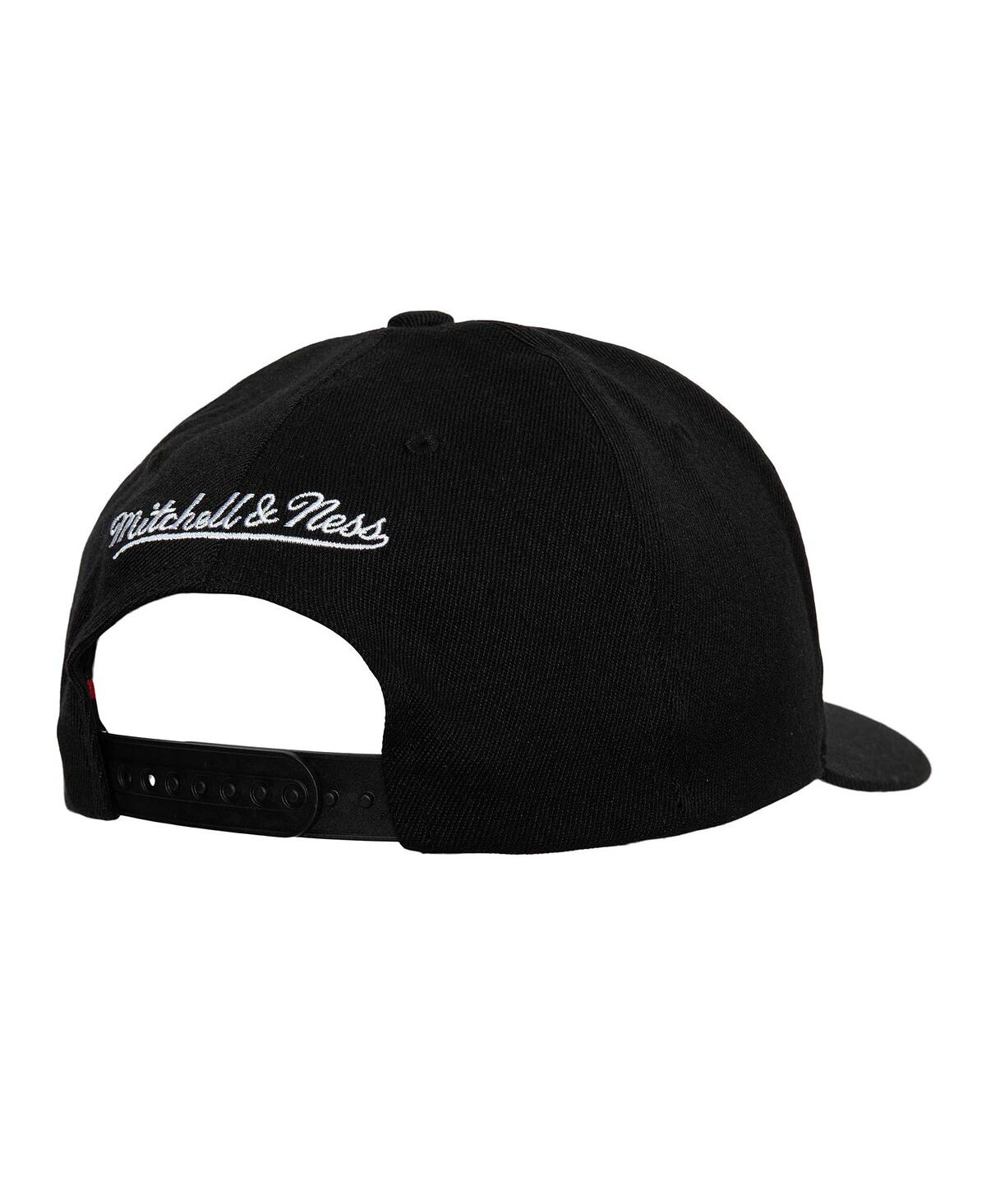 Mitchell & Ness Men's  Black Atlanta Hawks Hardwood Classics Script 2.0 Snapback Hat In Black
