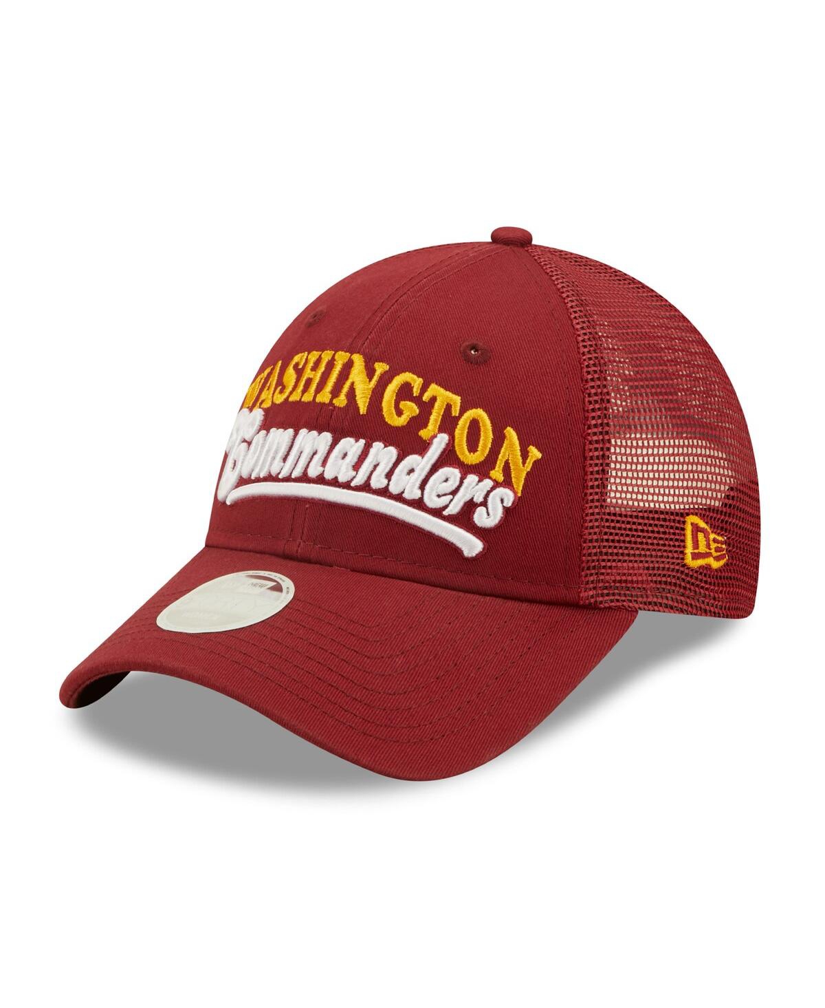 Shop New Era Women's  Burgundy Washington Commanders Team Trucker 9forty Snapback Hat