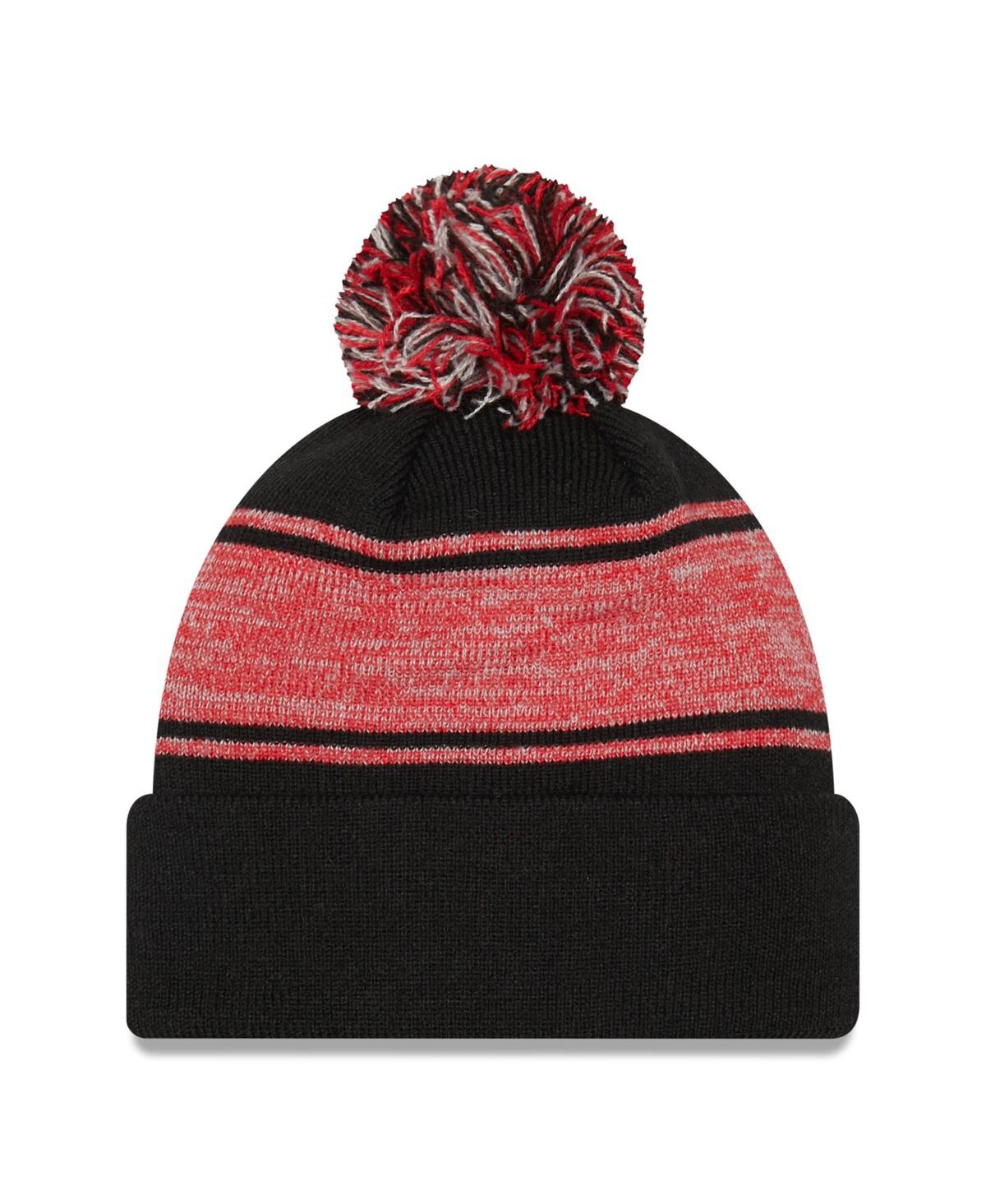 New Era Black Toronto Raptors Chilled Cuffed Knit Hat With Pom In Black