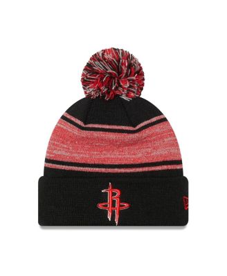Men's New Era Black Houston Rockets Chilled Cuffed Knit Hat with Pom ...