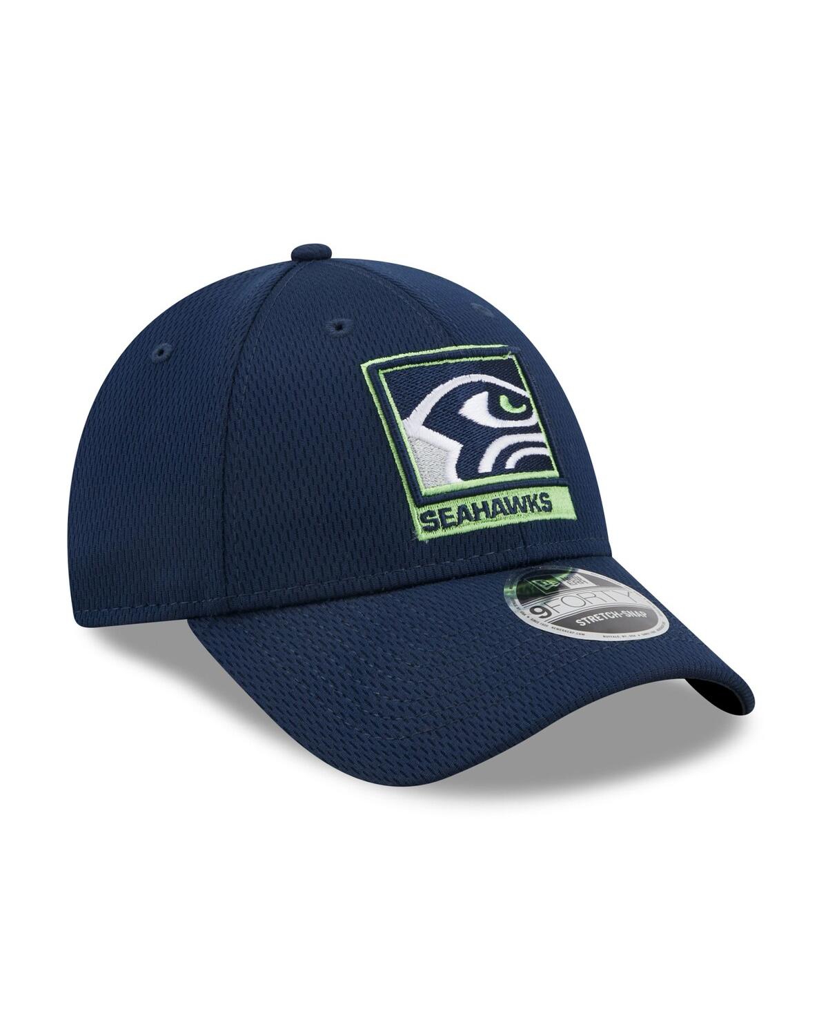 Shop New Era Men's  College Navy Seattle Seahawks Framed Af 9forty Snapback Hat