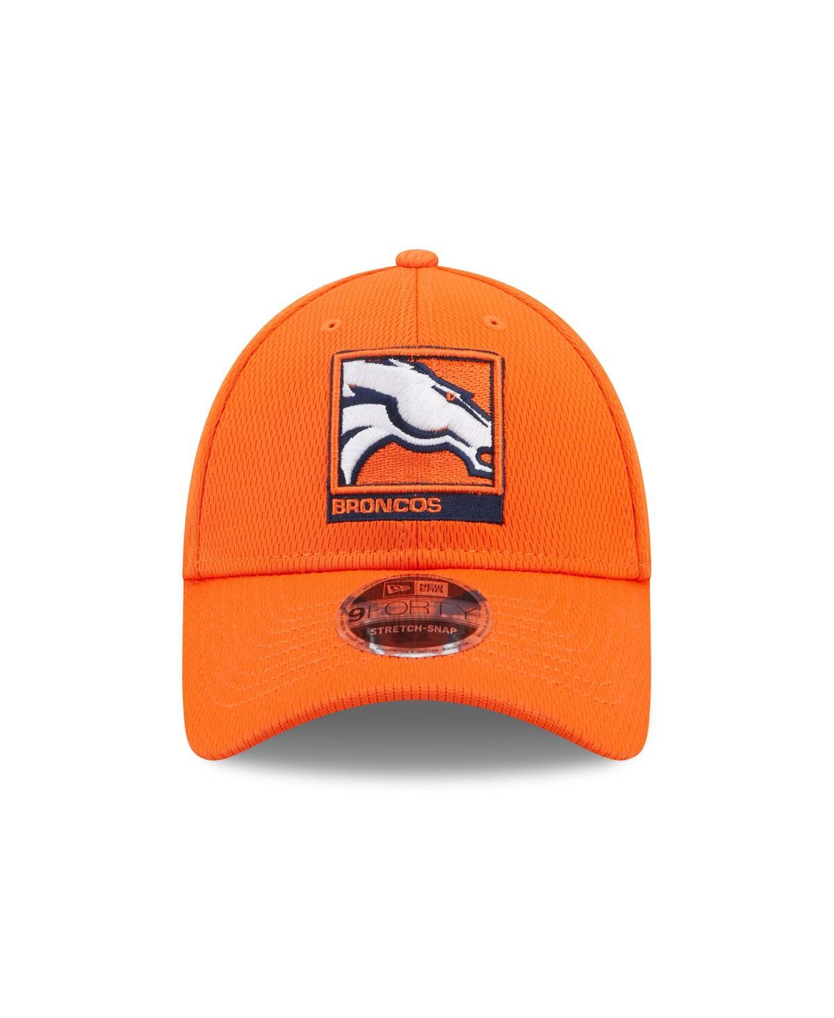 Shop New Era Men's  Orange Denver Broncos Framed Af 9forty Snapback Hat