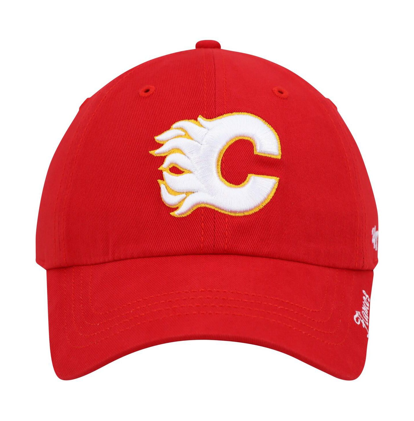 Женская кепка '47 Brand Red Calgary Flames Team Miata Clean Up Adjustable Hat — фото 3