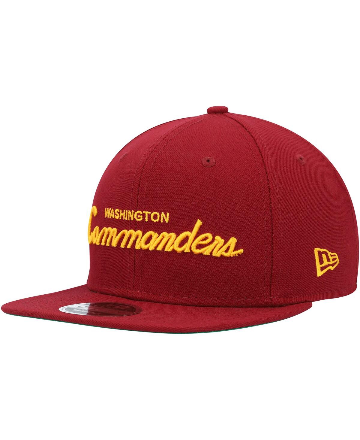 Shop New Era Men's  Burgundy Washington Commanders Scriptâ Original Fit 9fifty Snapback Hat