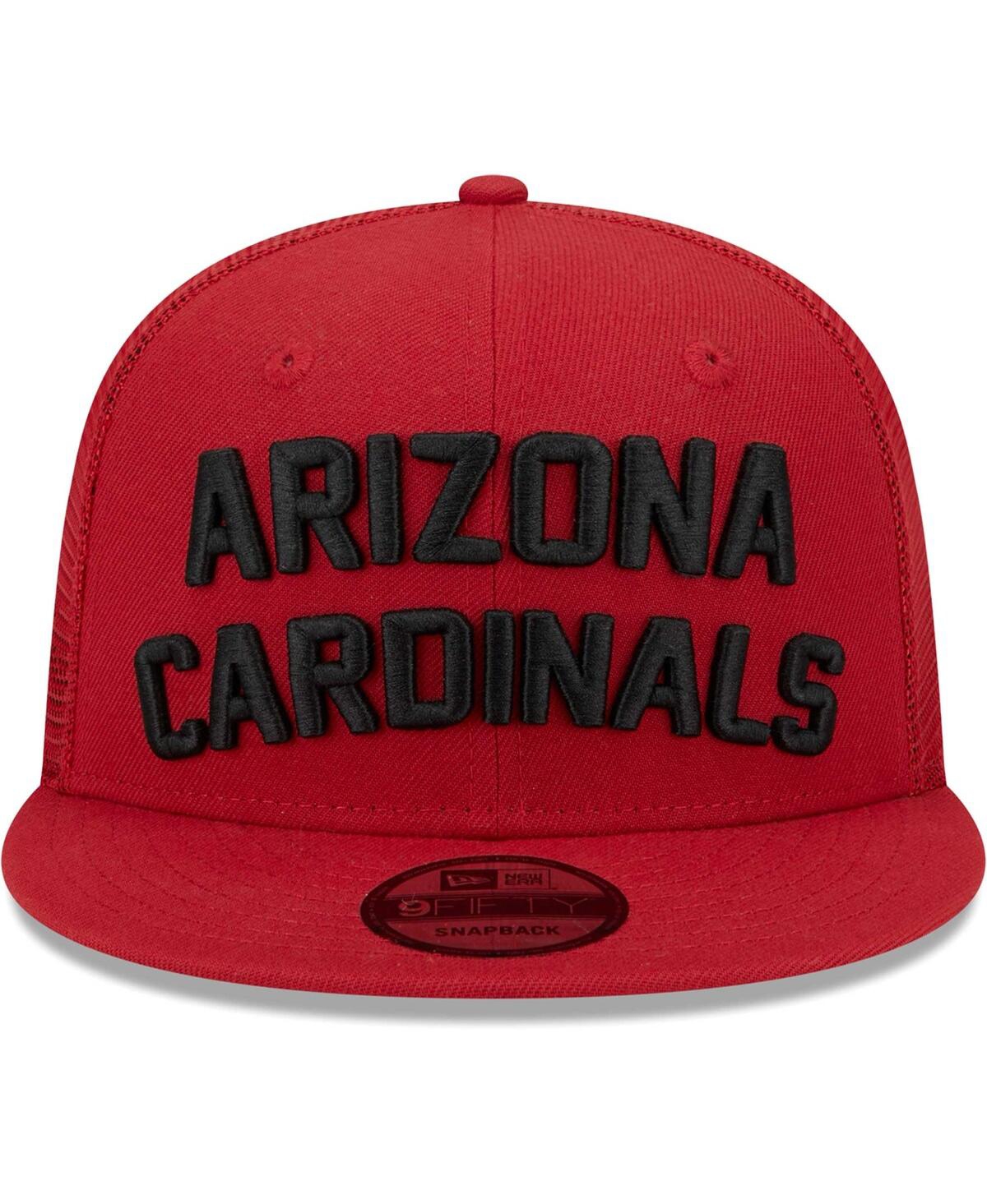 Shop New Era Men's  Cardinal Arizona Cardinals Stacked Trucker 9fifty Snapback Hat