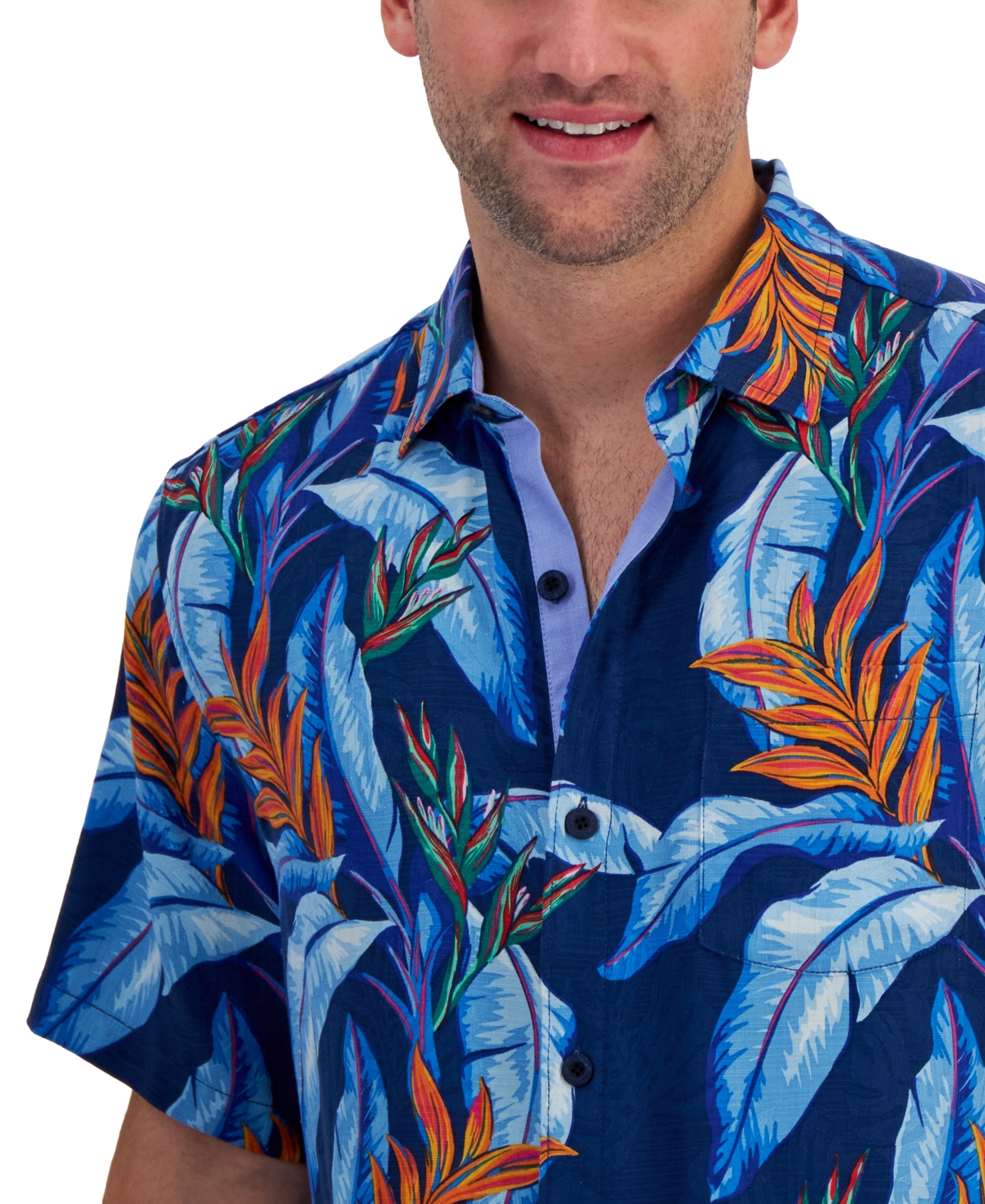 Shop Tommy Bahama Men's Hot Tropics Floral-print Button-down Shirt In Bering Blue