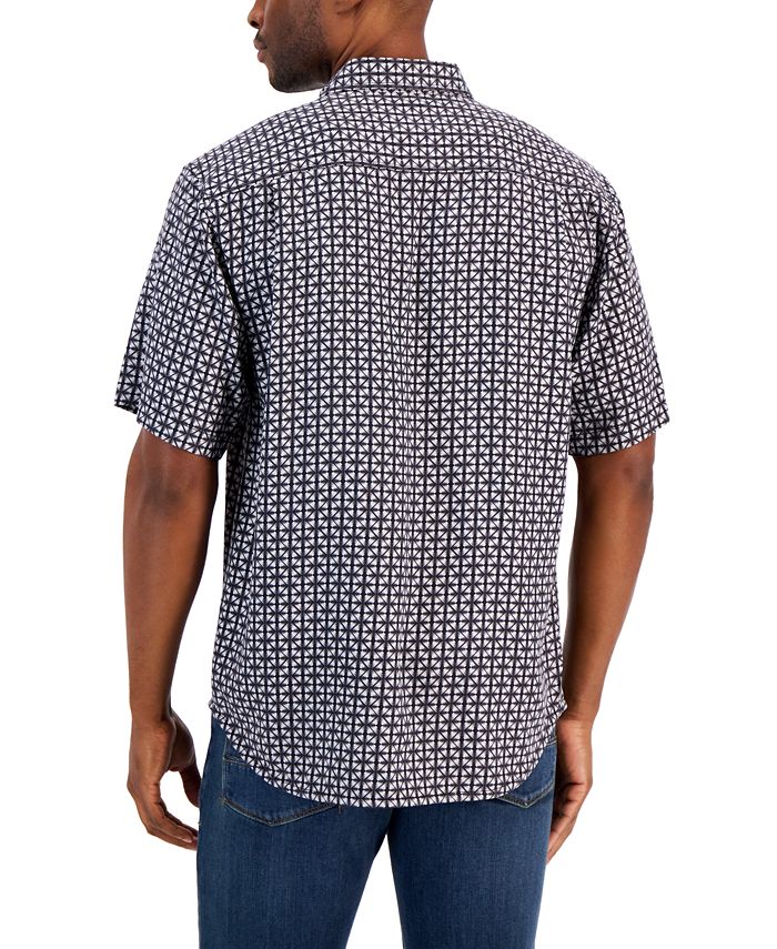 Tommy Bahama Men's Coasta Geo Print Short-Sleeve Button-Up Silk Shirt ...