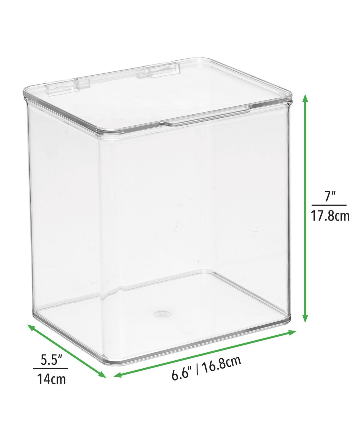 mDesign Plastic Home Office Storage Organizer Bin Box, Hinged Lid, 2 Pack, Clear - Clear