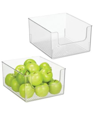 mDesign Kitchen Plastic Storage Organizer Bin with Open Front - 2 Pack ...