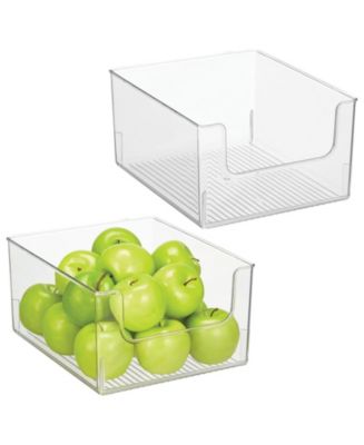 mDesign Kitchen Plastic Storage Organizer Bin with Open Front - 2 Pack ...