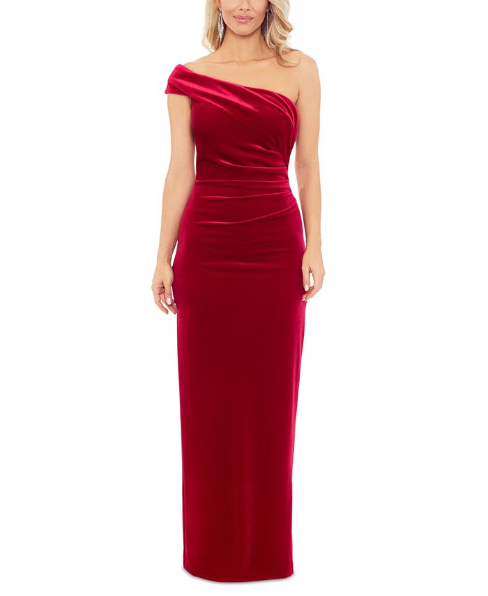 Xscape red cheap velvet dress