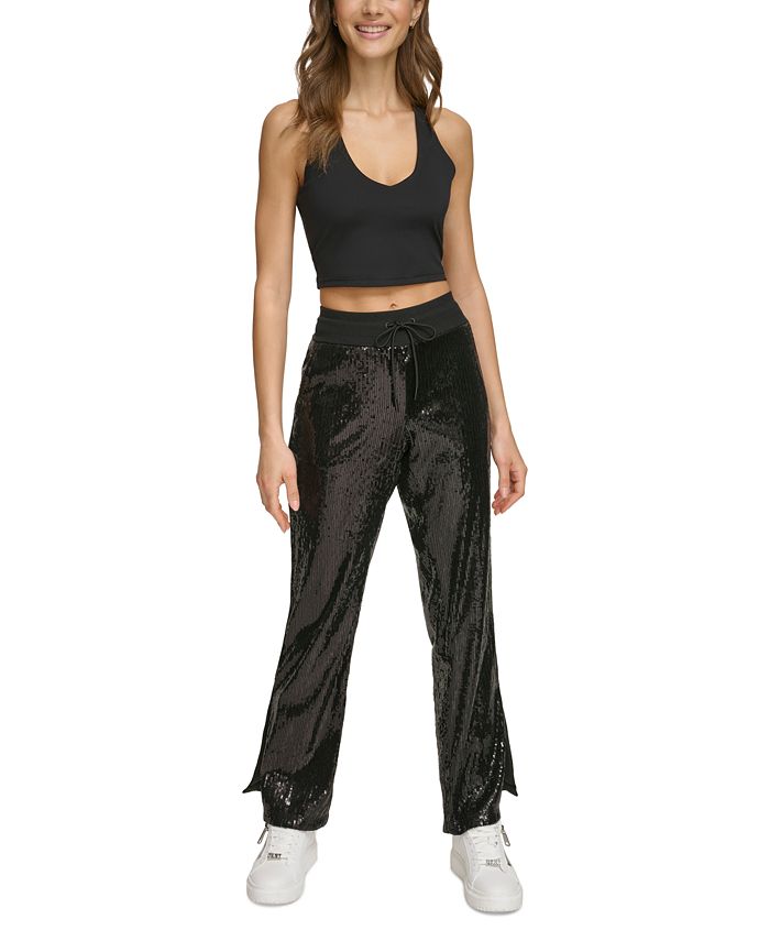 DKNY Women's Sequin Track Pants - Macy's