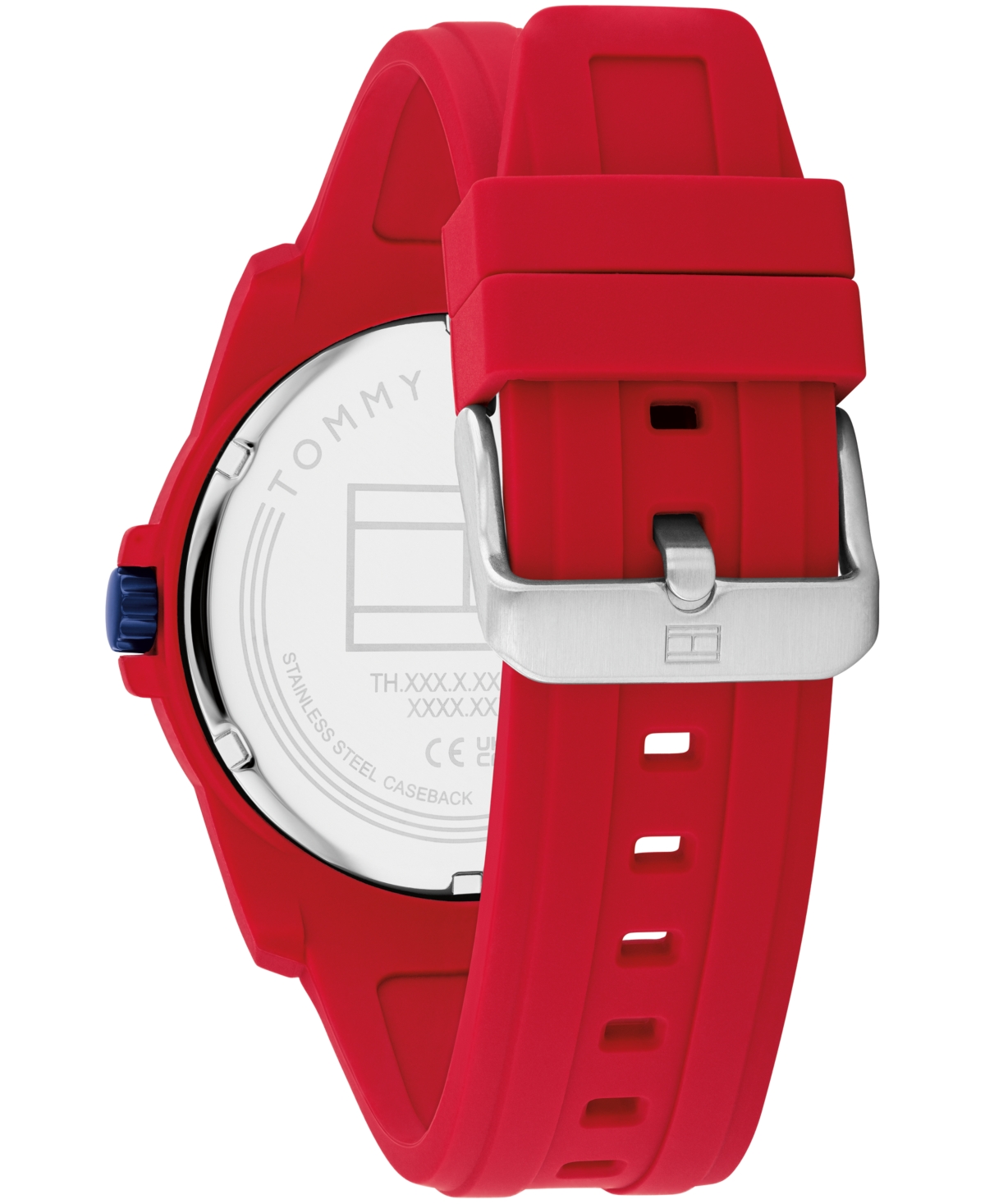 Shop Tommy Hilfiger Men's Quartz Red Silicone Watch 44mm