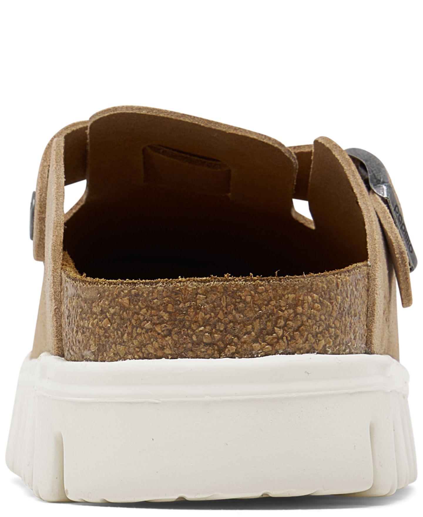 Женские сабо Birkenstock Boston Chunky Suede Platform Clog, цвет: Бежевый — фото 4