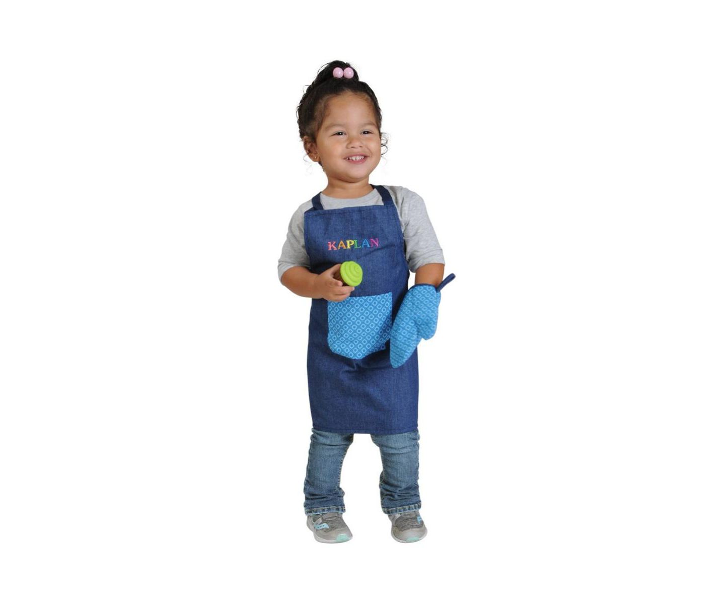 Детские игрушки Kaplan Early Learning Lil' Cooks Denim 4-Piece Apron Set, Ages 2+ — фото 2