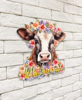 Holiday Wood Welcome Sign Hanging Decoration Hello Summer G. DeBrekht