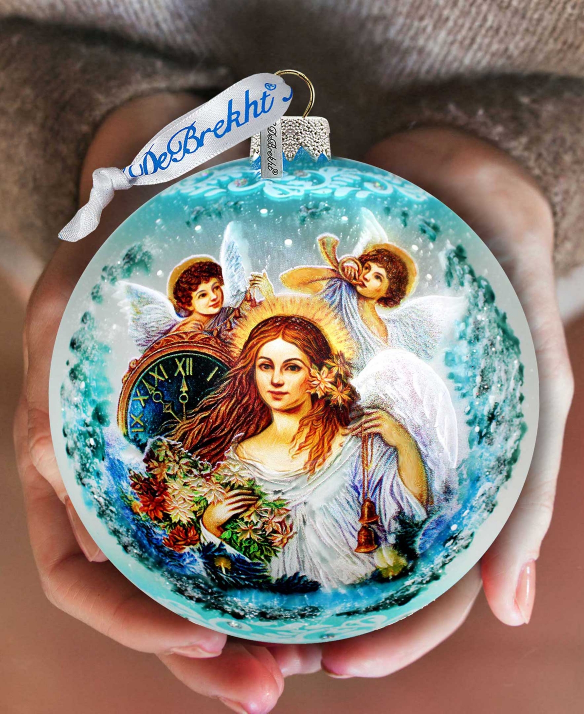 Designocracy Christmas Angel Large Mercury Glass Christmas Collectible Ornaments G. Debrekht In Multi Color