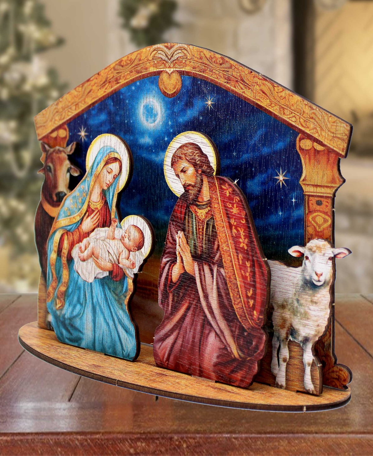Shop Designocracy Holy Family Nativity Scene Christmas Village 7" Table Decoration G. Debrekht In Multi Color