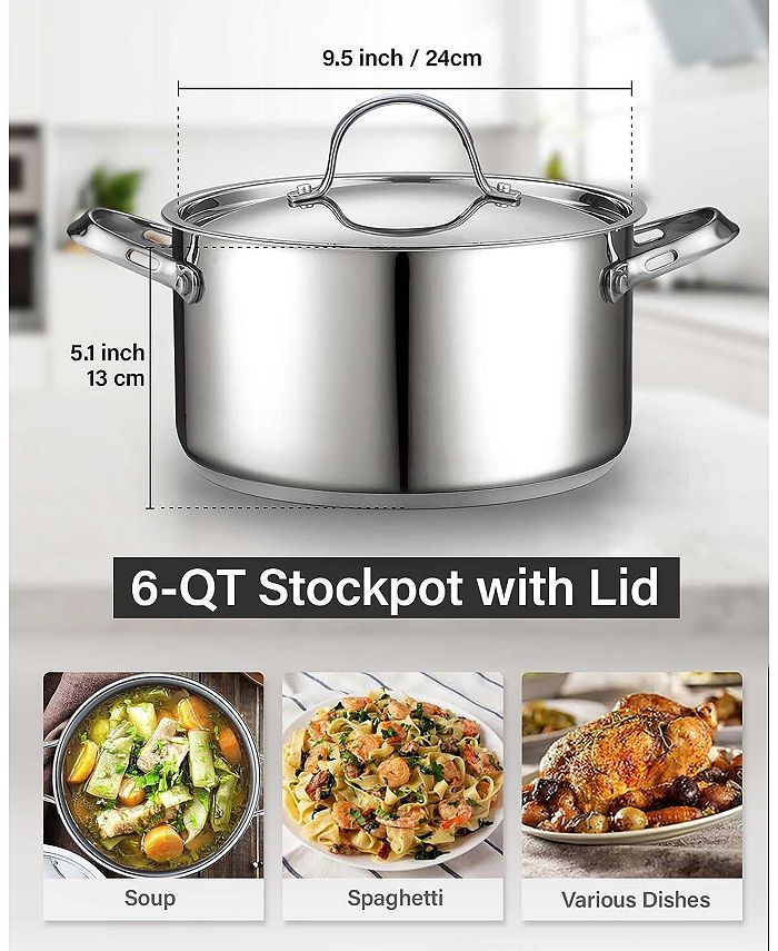 Cooks Standard 18/10 Stainless Steel Stockpot 6Quart, Classic Deep