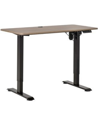 SMUG Standing Desk, 40 x 24 in Electric Height Adjustable Computer Desk Home Office Desks Sit Stand up Desk Computer Table with Memory Controller/Headphone Hook, Rustic Brown