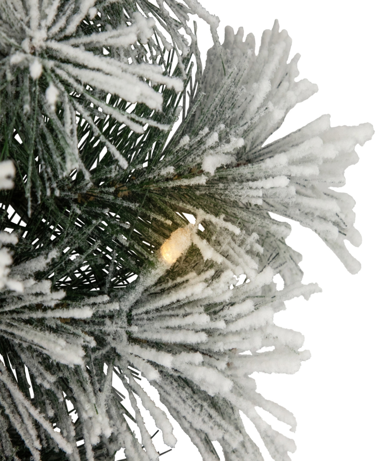 Northlight 9' x 12' Pre-Lit Snowy Bristle Pine Artificial Christmas Garland, Clear Lights