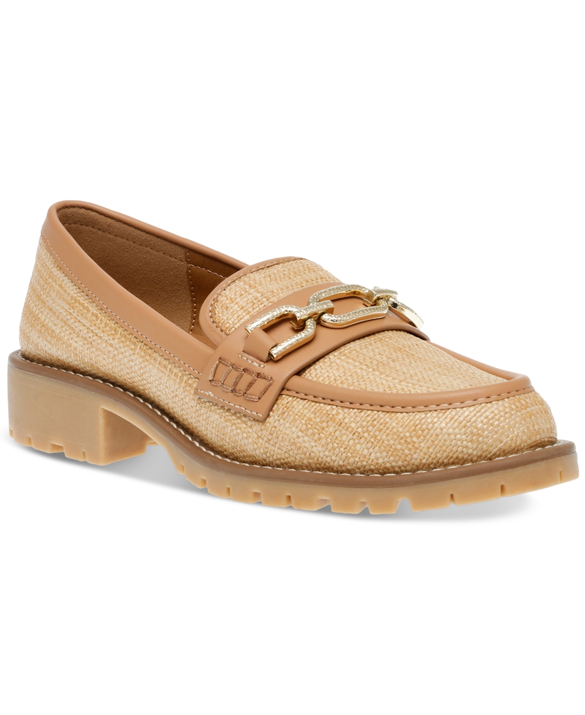 Women's Crayn Tailored Hardware Lug Sole Loafers - Natural Raffia