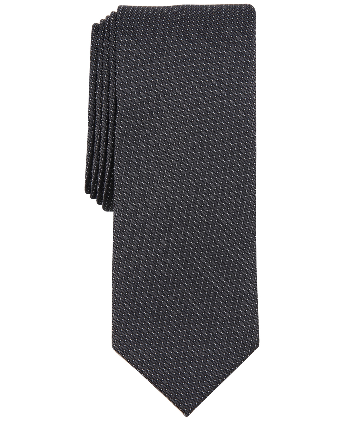 Men's White Pin-Dot Tie, Created for Macy's - Black
