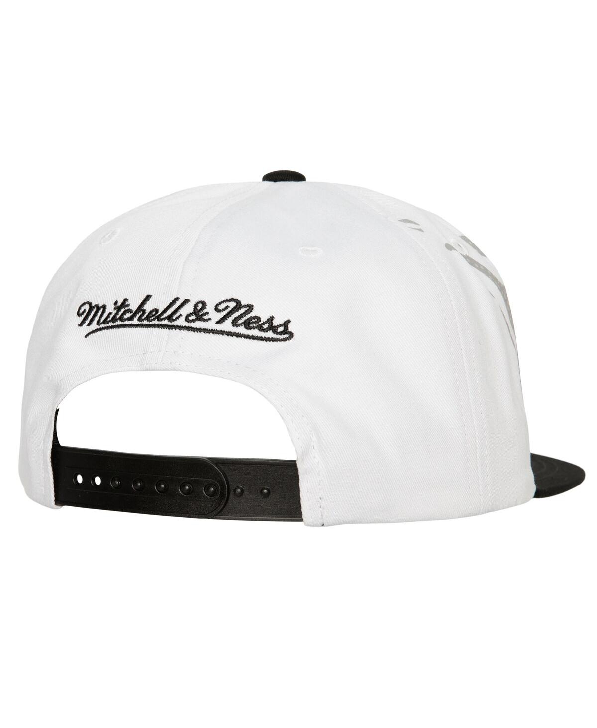 Mitchell & Ness Men's  White Brooklyn Nets Hot Fire Snapback Hat In White