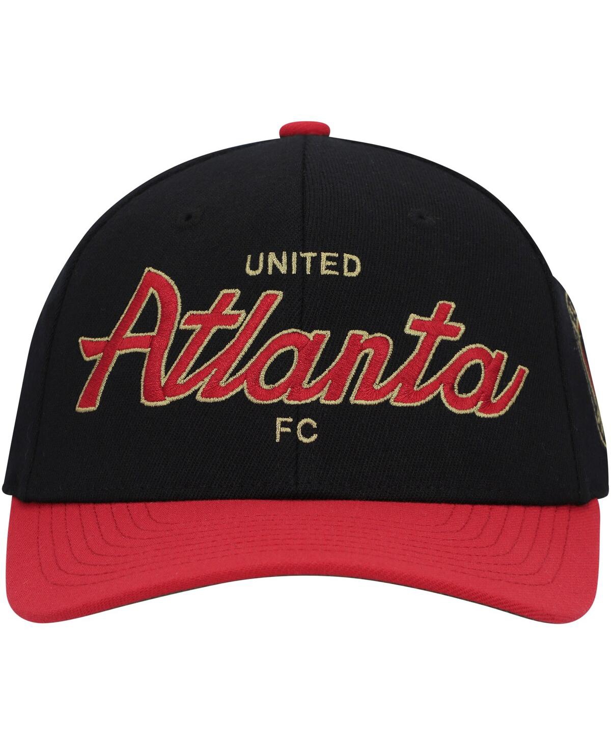 Mitchell & Ness Men's  Black Atlanta United Fc Team Script 2.0 Stretch Snapback Hat In Black