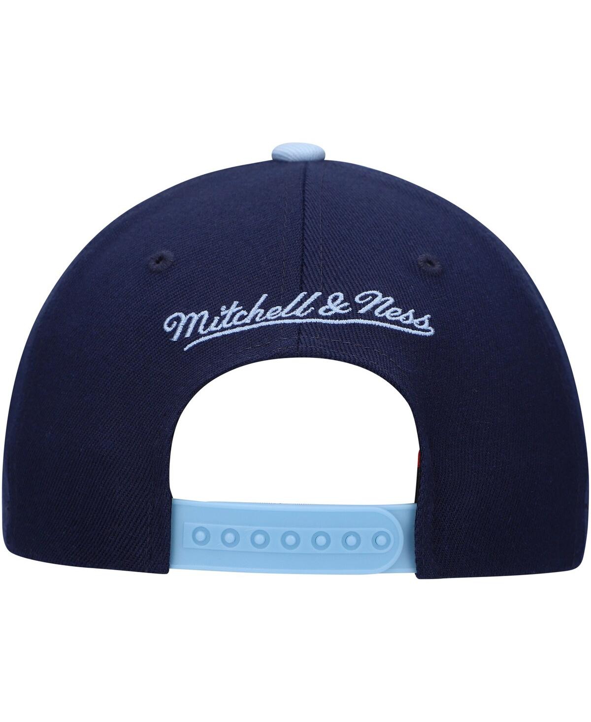 Mitchell & Ness Men's  Deep Sea Blue Vancouver Whitecaps Fc Team Script 2.0 Stretch Snapback Hat In Blue