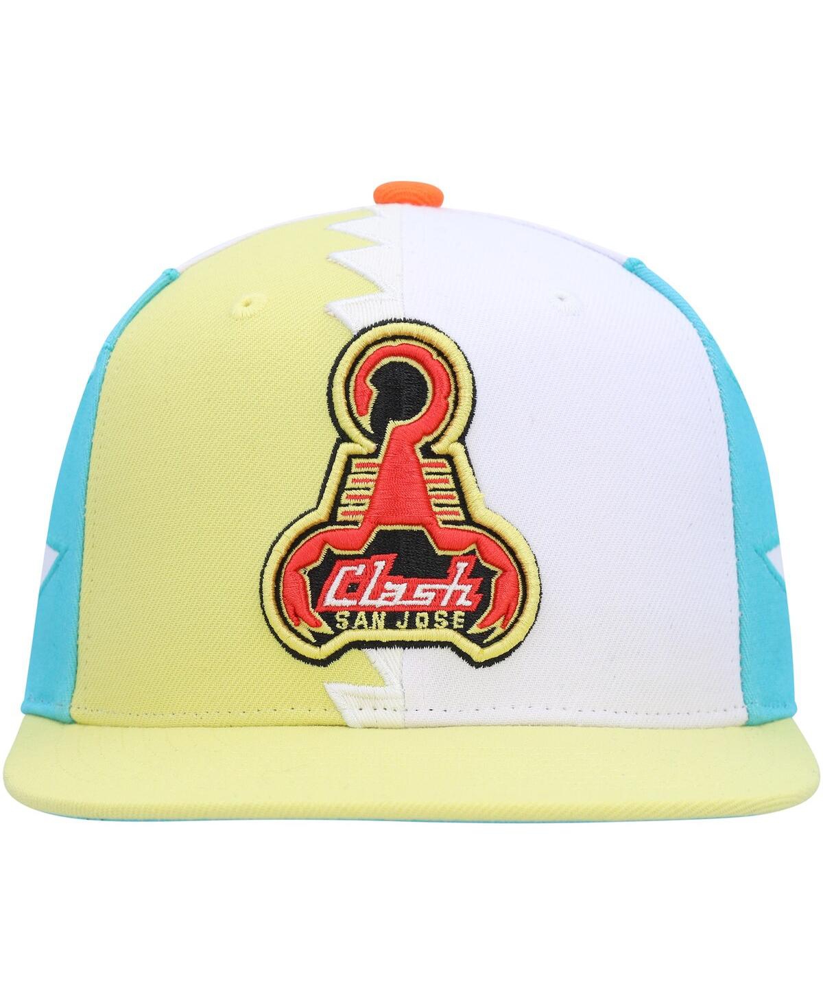 Men's Mitchell & NessSan Jose Earthquakes Jersey Hook Snapback Hat - White