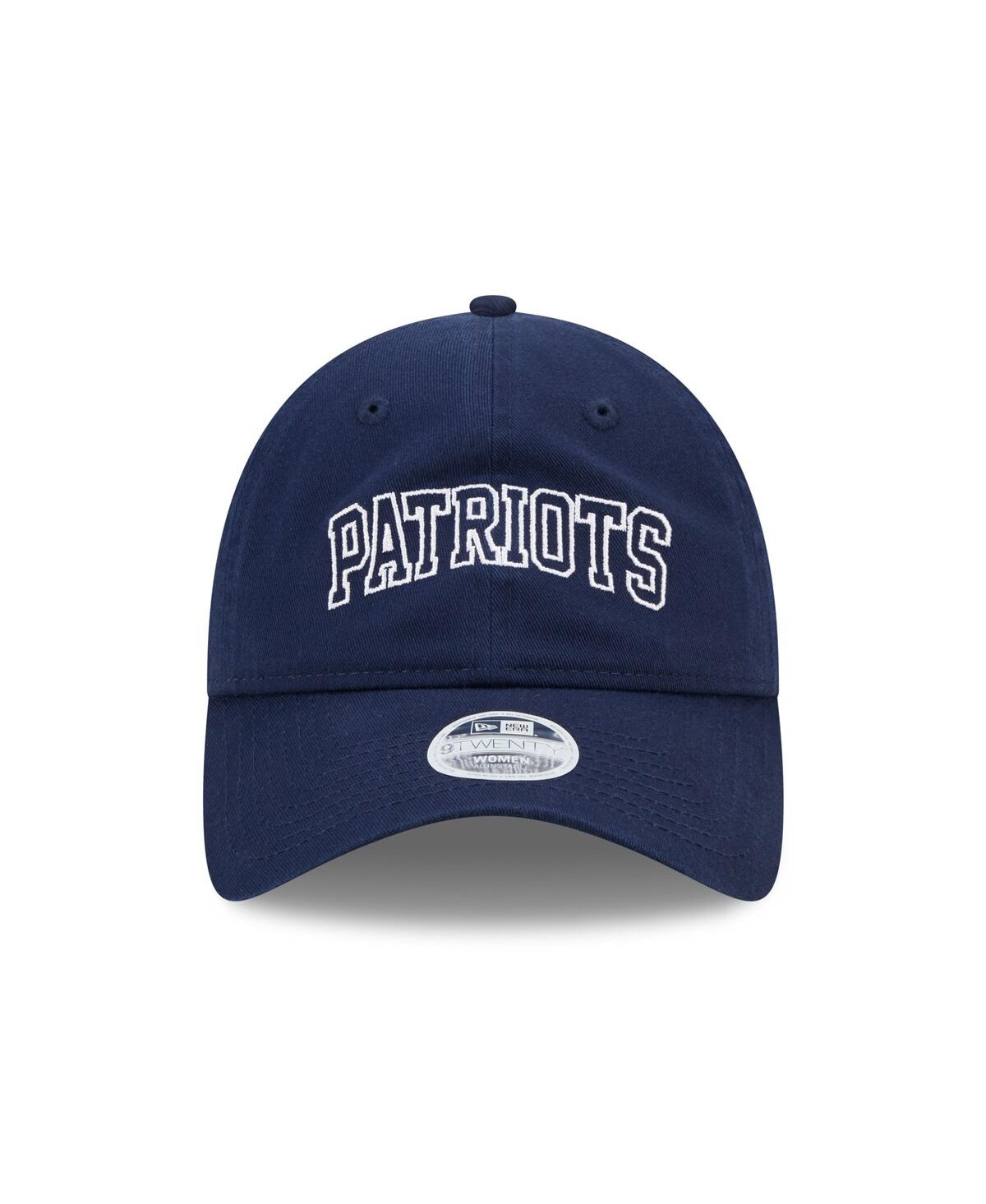 New Era Navy New England Patriots Collegiate 9twenty Adjustable Hat In Navy