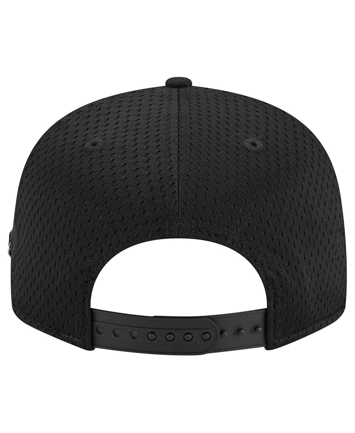 Men's New EraGolden State Warriors Post-Up Pin Mesh 9FIFTY Snapback Hat - Black