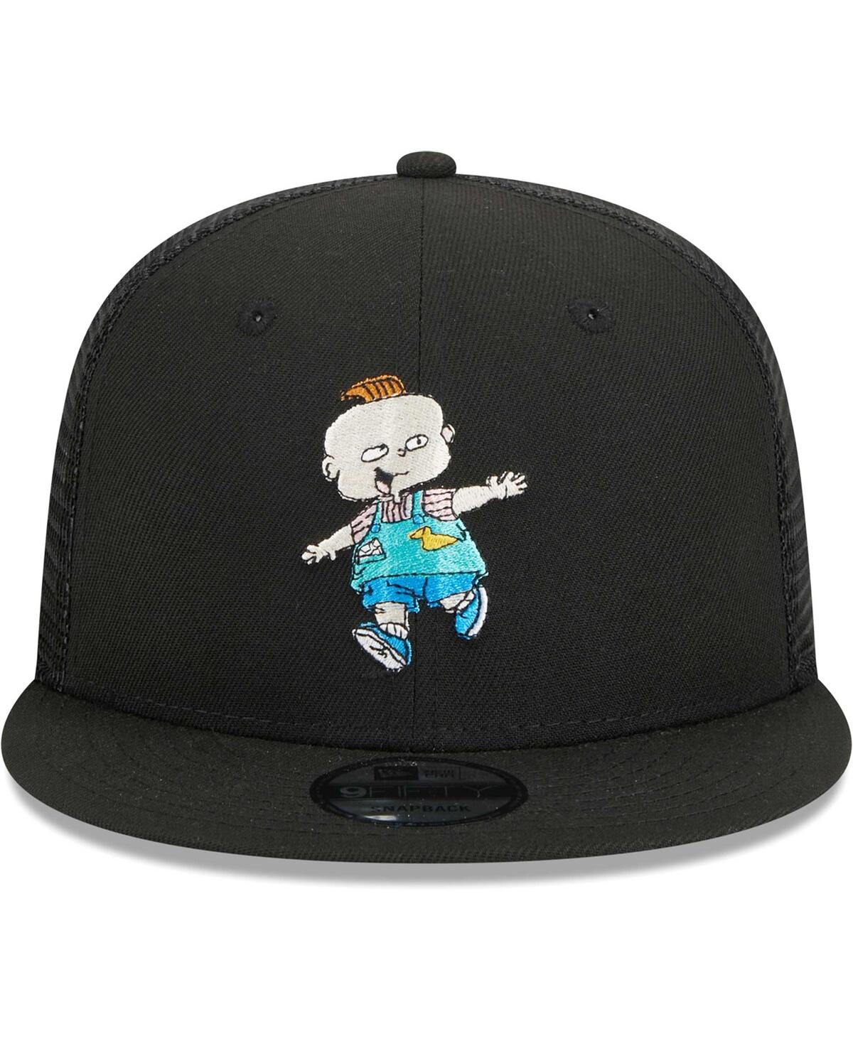 New Era Men's  Black Rugrats Phil Trucker 9fifty Snapback Hat In Black