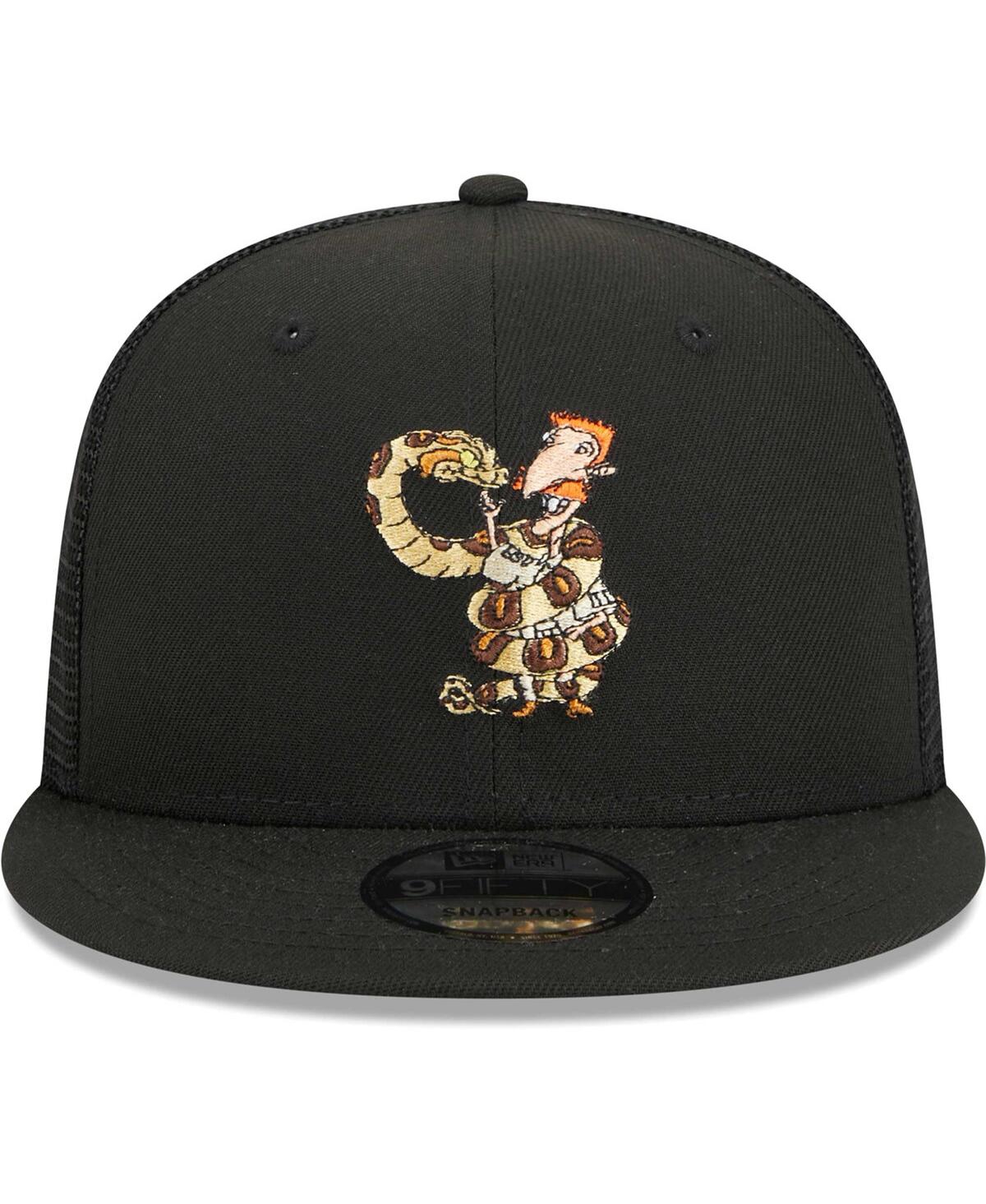 New Era Men's  Black The Wild Thornberrys Nigel Thornberry Trucker 9fifty Snapback Hat In Black