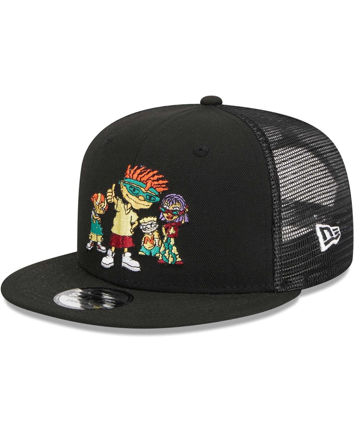 New Era Men's  Black Rocket Power Trucker 9fifty Snapback Hat