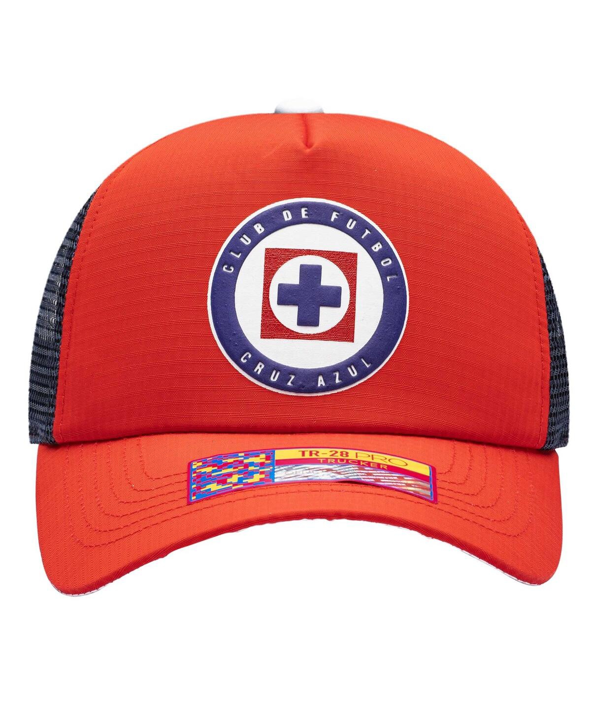 Shop Fan Ink Men's Red Cruz Azul Trucker Adjustable Hat